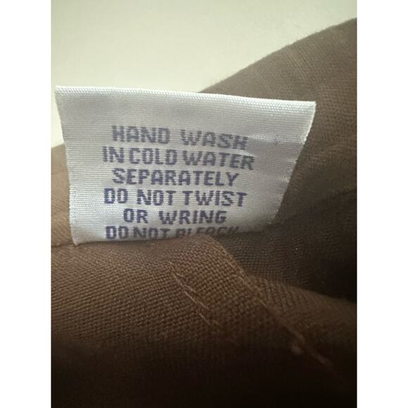 Geeta Split Wide Leg Embroidered Crop Pants OS 32x25 Brown Flowy Bohemian Gypsy - Picture 4 of 10